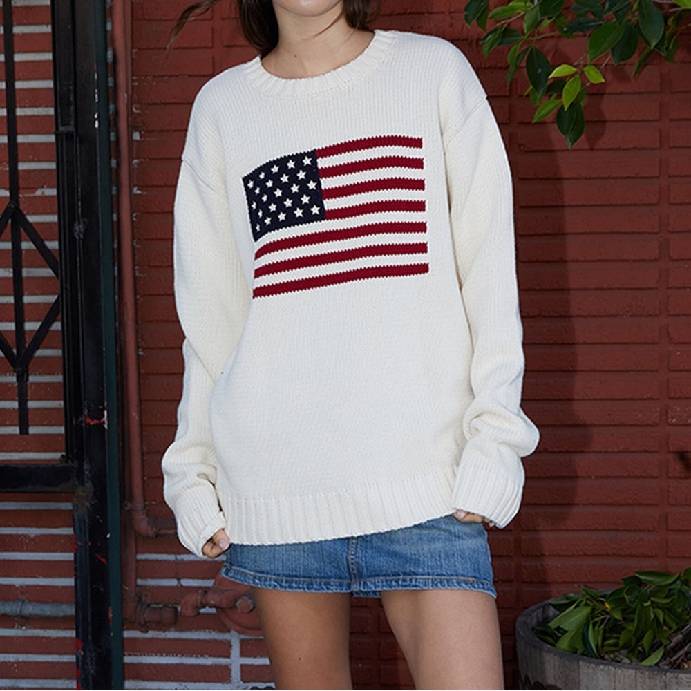 Brandy Melville Nico American Flag Sweater